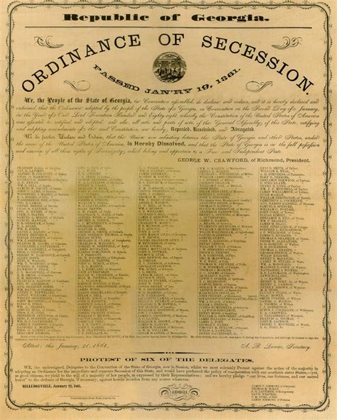 Fileordinance Of Secession Milledgeville Georgia 1861png Wikimedia