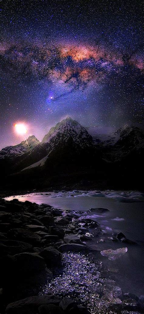 Milky Way Spectacular Night Sky In New Zealand Night Sky Wallpaper