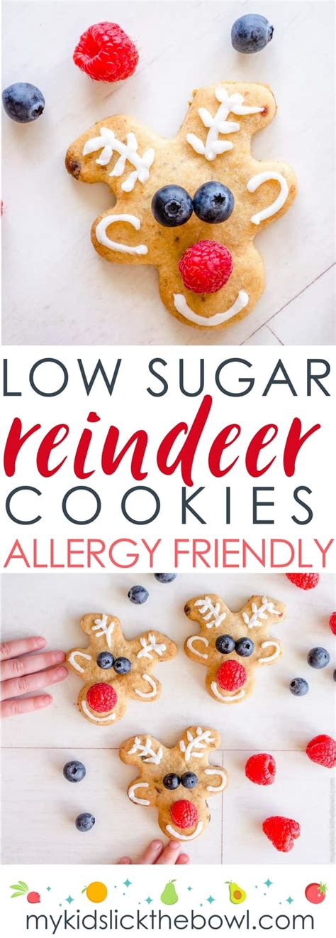 Low carb sugar cookies by highfalutin' low carb 2 cups almond flour 1/4 cup coconut flour 1 scoop (3 tbsp) perfect keto collagen (or 1 tbsp unflavored gelatin) 1/2 c. Low Sugar Reindeer Cookies | My Kids Lick The Bowl