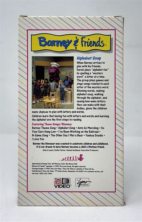 Barney And Friends Alphabet Soup 1992 Vhs Time Grelly Usa