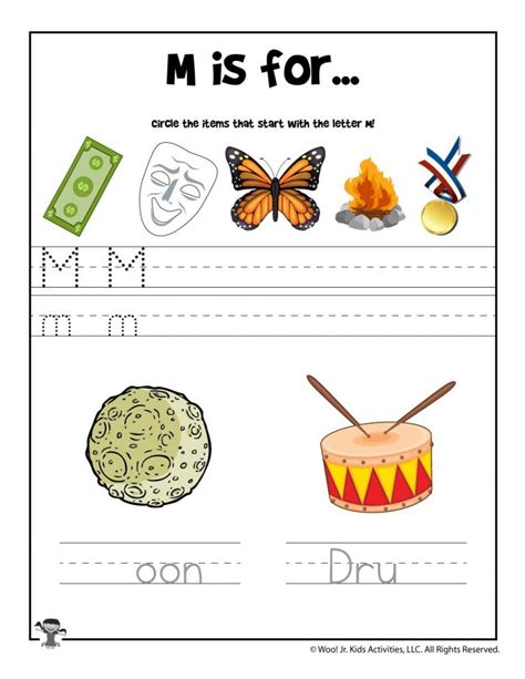Letter M Worksheets And Crafts Woo Jr Kids Activities
