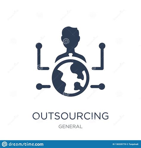 Outsourcing Icon Trendy Flat Vector Outsourcing Icon On White B Stock