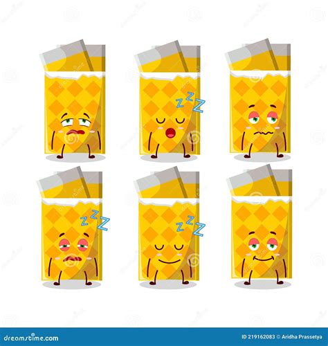Cartoon Character Of Yellow Bubble Gum With Sleepy Expression Stock Vector Illustration Of