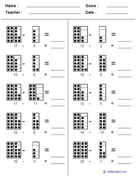 Addition And Subtraction Within 20 Worksheet