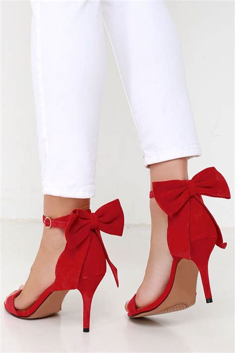 Jessica Simpson Millee Lipstick Red Suede Bow Heels Bow Heels Heels