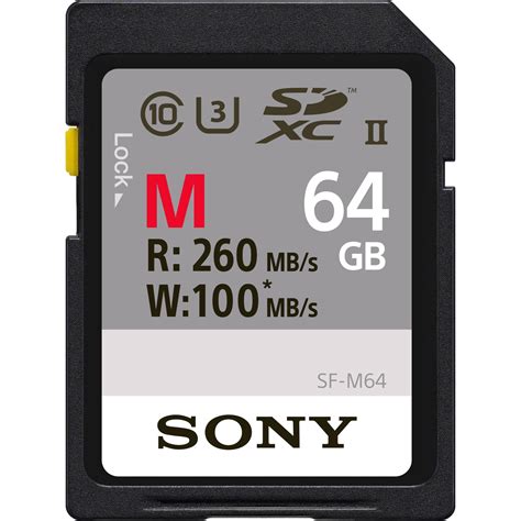 Sony 64gb M Series Uhs Ii Sdxc Memory Card U3 Sf M64t Bandh