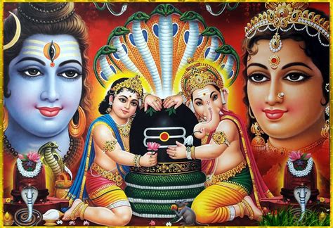 Ganesha Kartikeya With Shiva Linga Wordzz