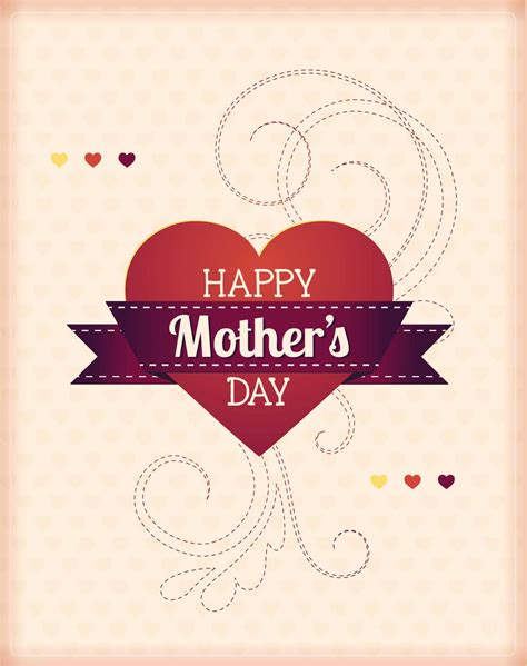 mothers day  hearts card vector