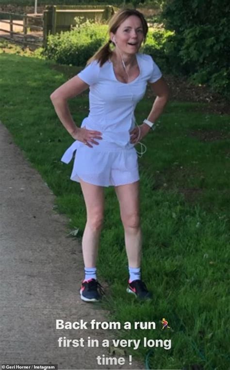 Geri Horner Shows Off Her Legs In Tiny Shorts As She Goes For Her First Run In A Very Long Time