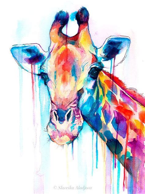 Giraffe Watercolor Painting Print By Slaveika Aladjova Art Etsy