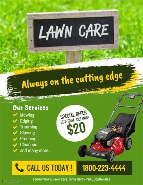 Lawn Care Services Flyer Poster Lawn Mowing Business Lawn Care