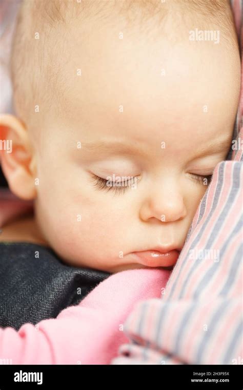 Cute Baby Girl Sleeping Stock Photo Alamy