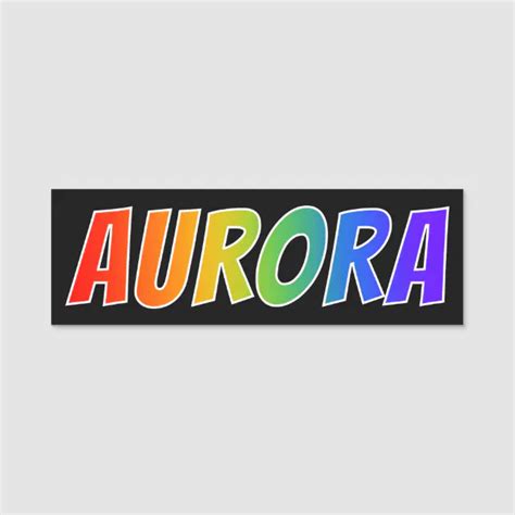 First Name Aurora Fun Rainbow Coloring Name Tag Zazzle