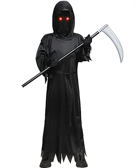 Gigoitly Halloween Grim Reaper Costume For Kids Boys Scary Phantom