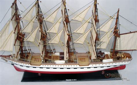France Ii Five Masted Handcrafted Wooden Ship Model 37 Ready Display