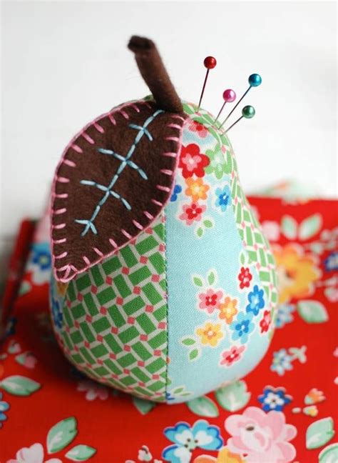 cute pear pincushion pin cushions patterns fabric crafts sewing cushions