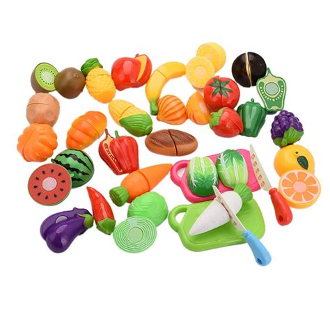 29 قطعةالمجموعة الأغذية الفاكهة الخضار قطع مسرحية لعبة أطفال اللعب المطبخ مجموعات لعبة للتعليم