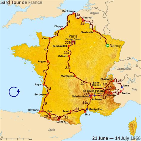 The 2021 tour de france route might only feature three summit finishes, but there's no shortage of climbing. TOUR DE FRANCE MAP - Recana Masana