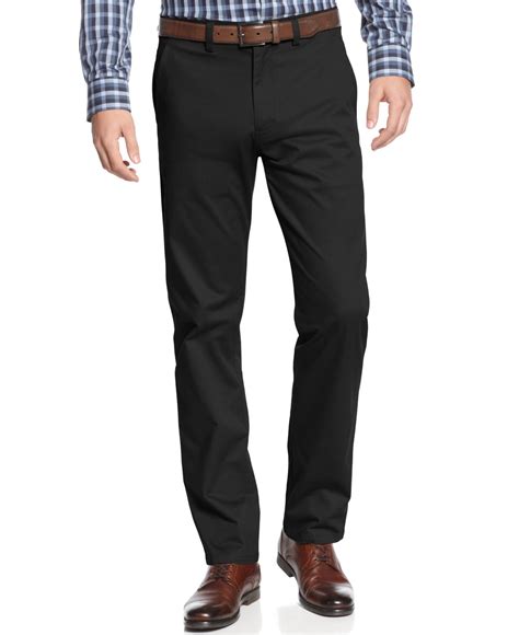 Kenneth Cole Reaction Slim Fit Solid Chino Pants In Black For Men