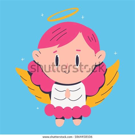 Cute Christmas Angel Vector Cartoon Character Stock Vector Royalty
