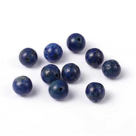 10pcs Jewelry Beads Natural Lapis Lazuli Round Bead Strands Lapis