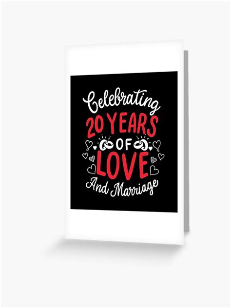 20th Wedding Anniversary 20 Years Of Love And Marriage Greeting Card