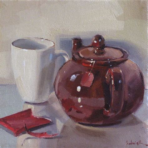 Sedwick Studio A Pot Of Chai Tea Teapot Teacup Painting Still Life