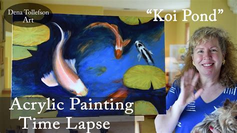 Koi Pond Acrylic Painting Demonstration Time Lapse Speed Painting How