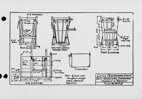 The State Index Of Plans October 1924 Cattle Restraining Chute Plan