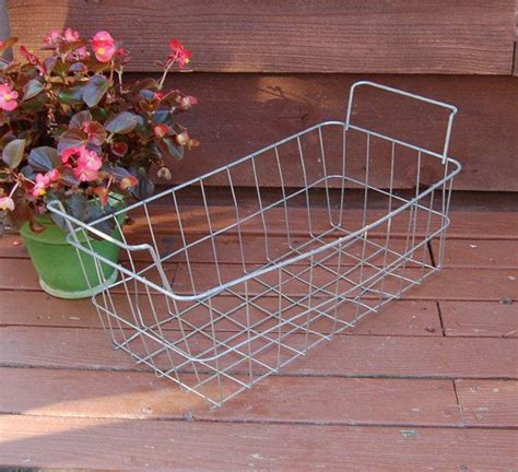 Large Wire Basket With Handles Vintage Linen Storage Basket Etsy