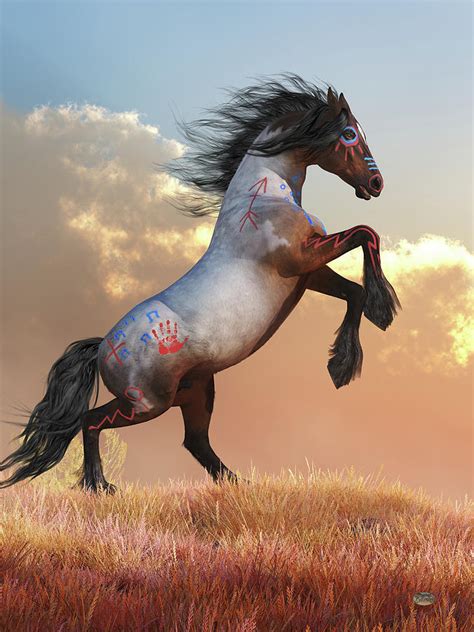 Rearing War Horse Digital Art By Daniel Eskridge Pixels