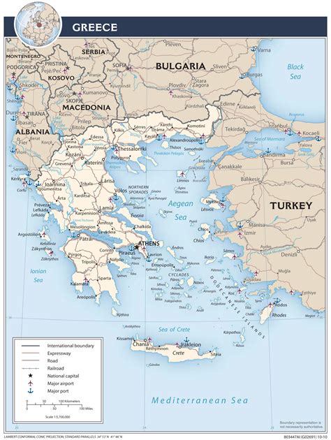 Mapy Grecji Szczegółowa mapa Grecji w języku angielskim Mapa