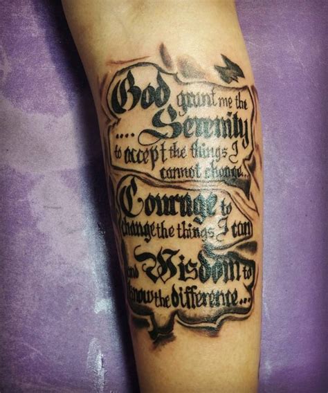 55 Inspiring Serenity Prayer Tattoo Designs Serenity Courage And Wisdom