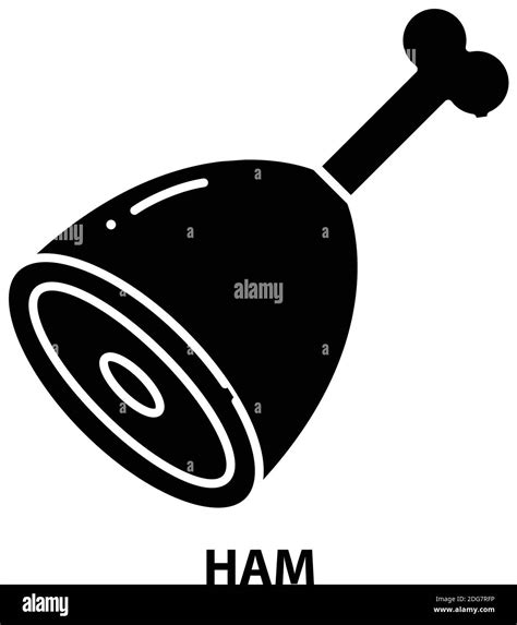 Ham Symbol Icon Black Vector Sign With Editable Strokes Concept Symbol Illustration Stock