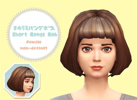 My Sims 4 Blog Piitaniconico Short Bangs Bob For Females Sims 4 Blog