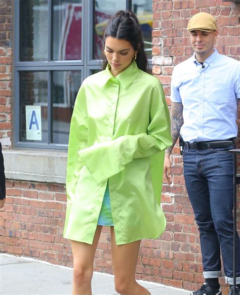 Kendall Jenner In Green Shirt And Mini Skirt 21 Gotceleb