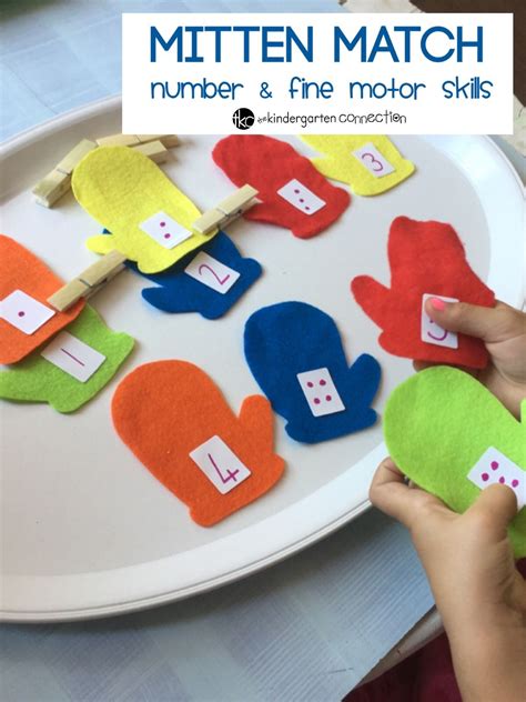 Matching Numbers Worksheets For Preschool Mittens