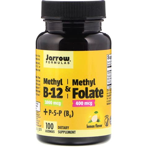 Jarrow Formulas Methyl B 12 And Methyl Folate Lemon Flavor 1000 Mcg