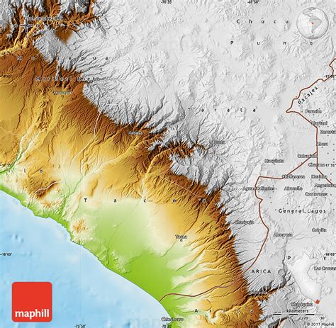 Physical Map Of Tacna