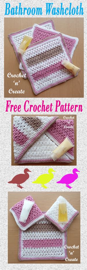 Crochet bathroom accessories free patterns. Bathroom Washcloth Free Crochet Pattern - Crochet 'n' Create