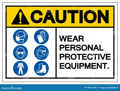 Required Personal Protective Equipment Ppe Symbolsafety Iconvector