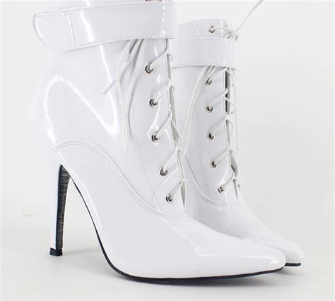 fetish pointed high heel ankle boots stiletto 4 7 inch 12cm lockable women and men ebay