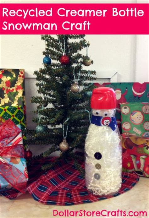 Recycled Creamer Bottle Snowman Craft With Coffee Mate