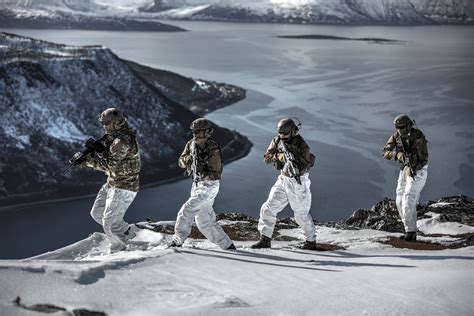 Norwegian Kjk Operatives Exercising In Harstad Northern Norway