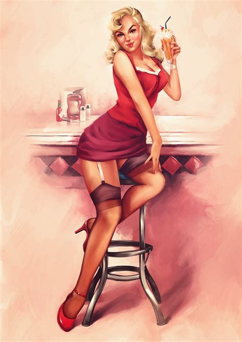 Guilherme Asthma Pin Up And Cartoon Girls Art Vintage And Modern Artworks