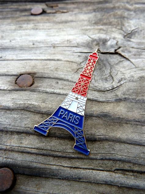 Eiffel Tower In Paris Enamel Pin Vintage Retro Lapel Pin Red Etsy