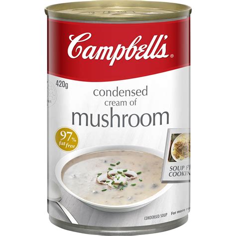 Campbell's® condensed no salt added cream of mushroom soup. Campbell's Canned Soup Cream Of Mushroom