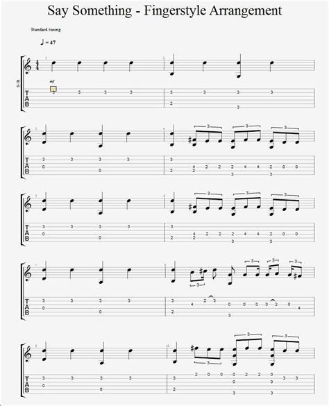 Say Something Fingerstyle Instrumental Guitar Tab