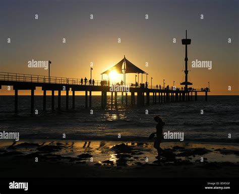 Brighton Jetty Sunset Stock Photo Alamy