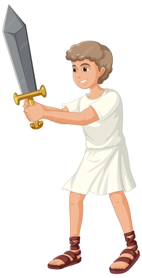 David Con La Espada David Y Goliat Religión Historia Bíblica Vector